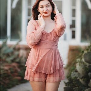 Elegant Pink Chiffon Dress